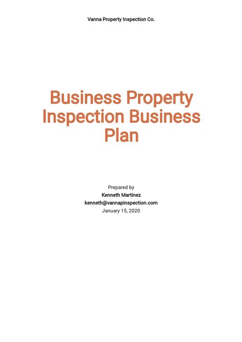 Business Property Inspection Business Plan
